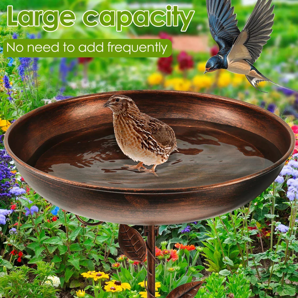 Baignoire pour oiseaux | Avec support | Écuelle en métal robuste | BirdHaven