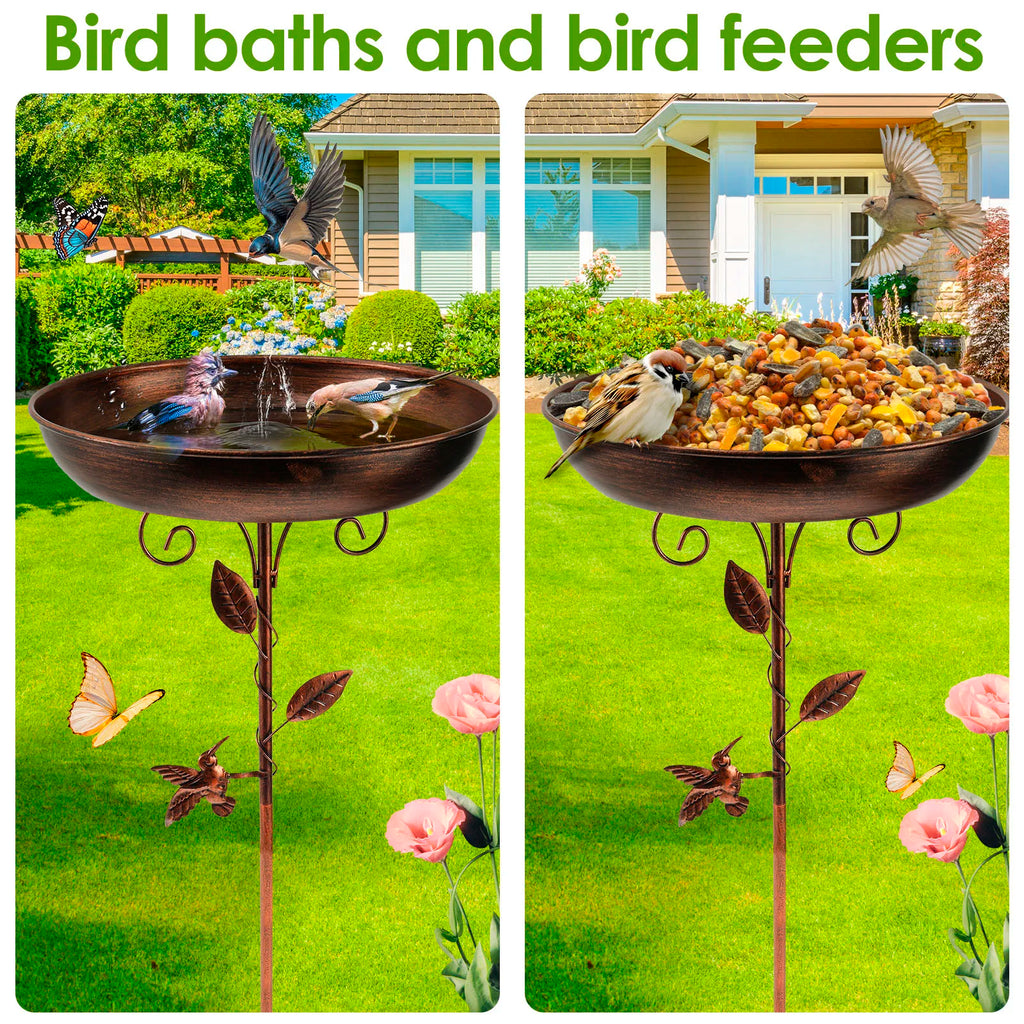 Baignoire pour oiseaux | Avec support | Écuelle en métal robuste | BirdHaven