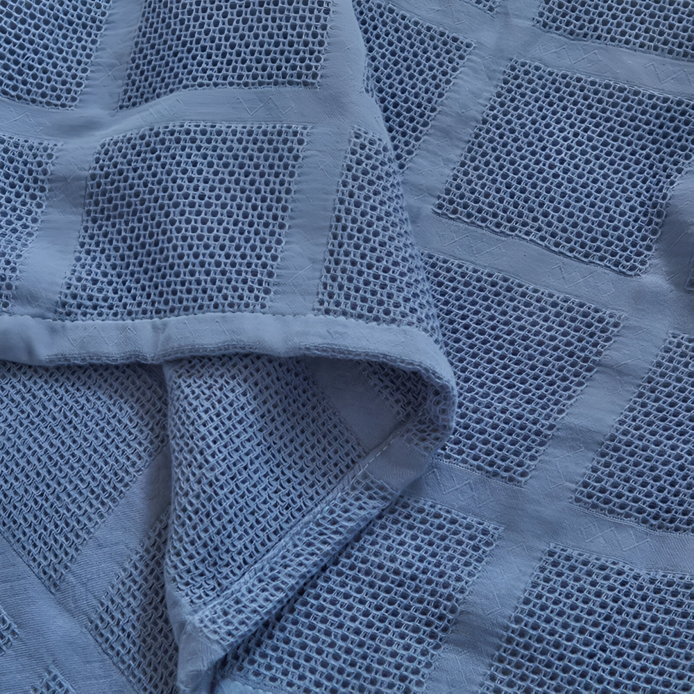 WaffleCloud Plaid - Couverture en Fleece Hypoallergénique en Coton - Couverture en Tissu Twill Doux