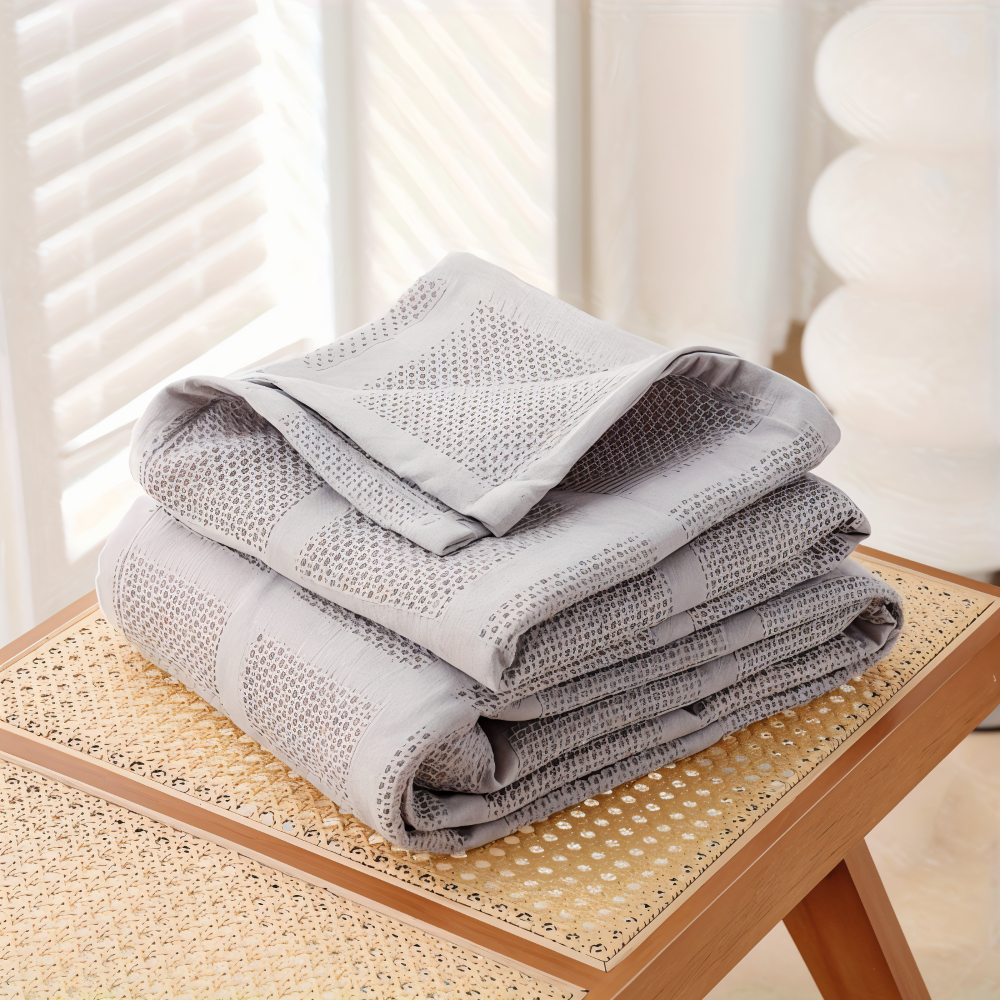 WaffleCloud Plaid - Couverture en Fleece Hypoallergénique en Coton - Couverture en Tissu Twill Doux