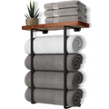 NordLine Duo – Porte-serviettes double mural élégant en bois et métal
