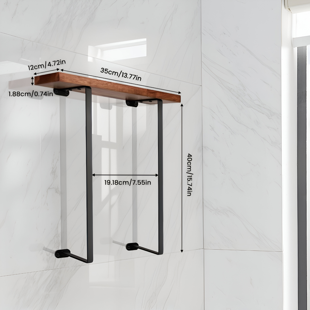 NordLine Duo – Porte-serviettes double mural élégant en bois et métal