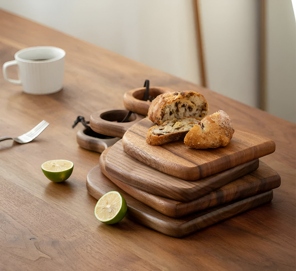 Ensemble de 2 planches à découper en bois de noyer - Outils de cuisine élégants et durables