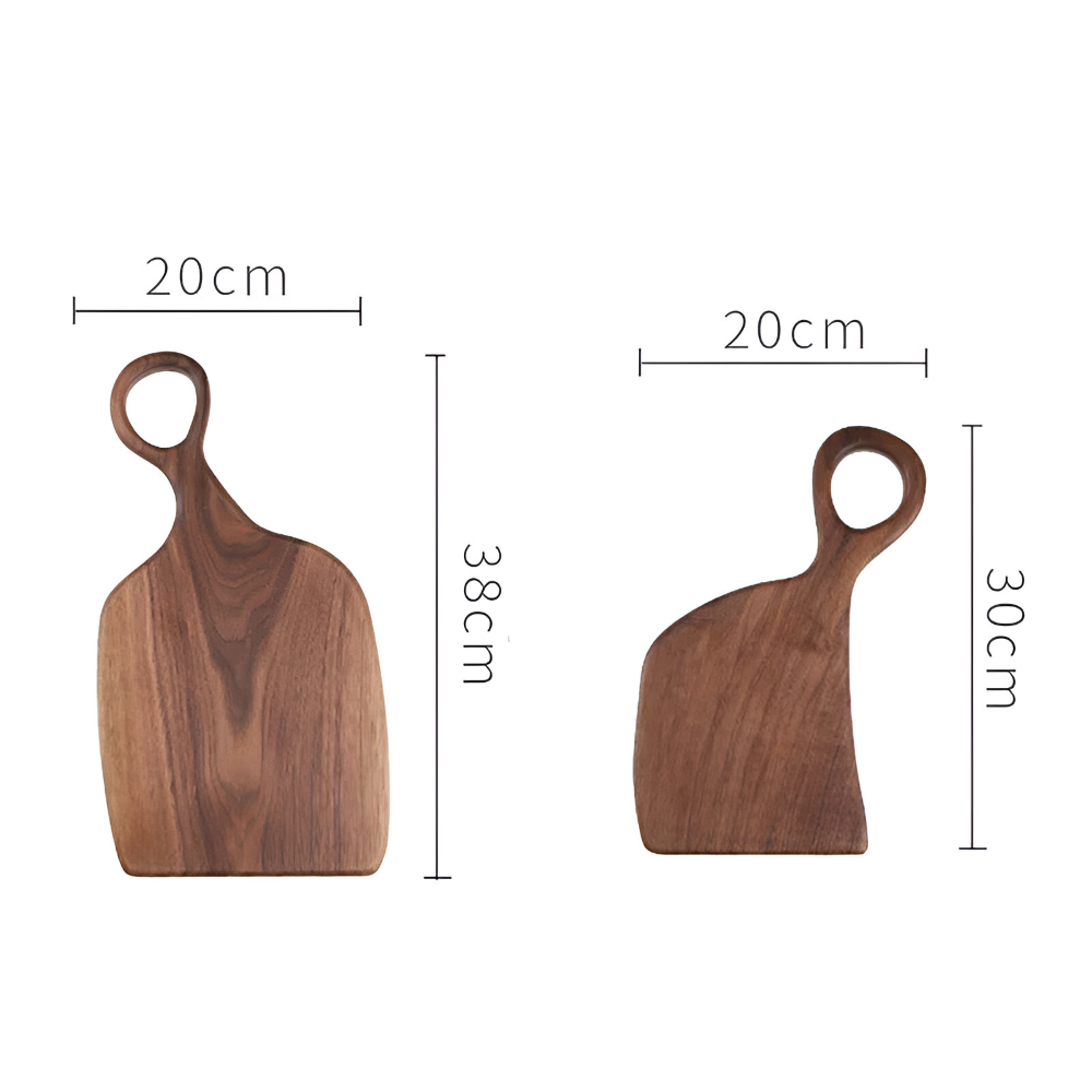 Ensemble de 2 planches à découper en bois de noyer - Outils de cuisine élégants et durables