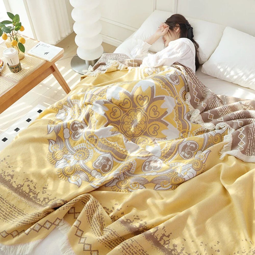 Couverture Mandala Boho en Coton Wander