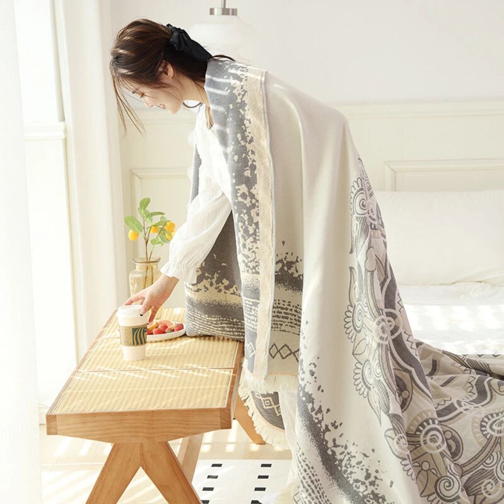 Couverture Mandala Boho en Coton Wander