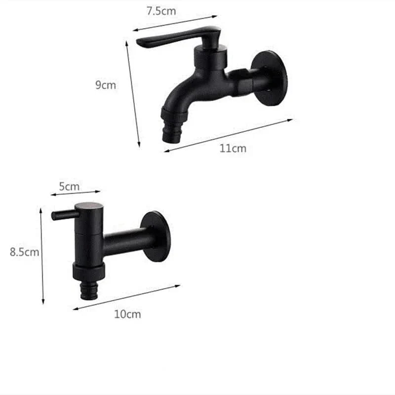 MATTEFLOW – Robinet mural noir pour cuisine, salle de bain et extérieur