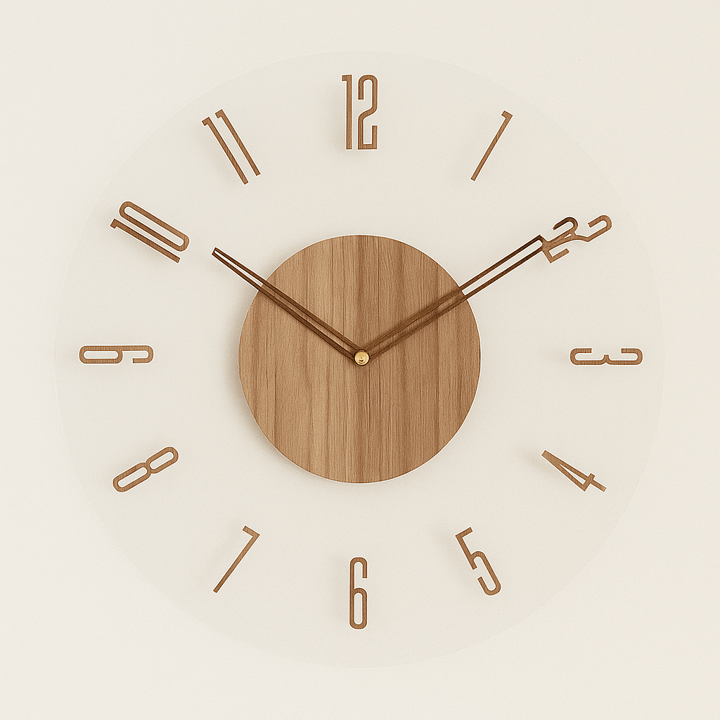NORDIC CLOCK – Horloge murale silencieuse en bois au design minimaliste