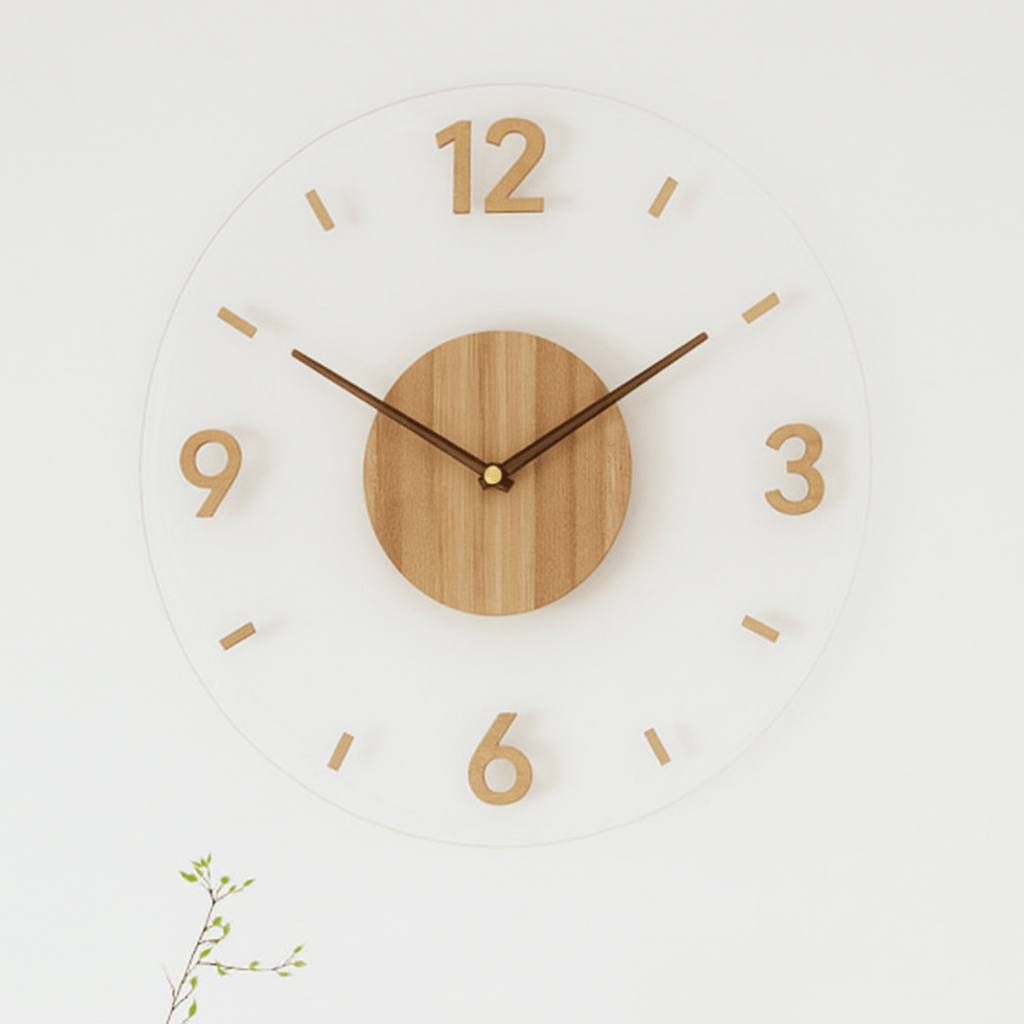 NORDIC CLOCK – Horloge murale silencieuse en bois au design minimaliste