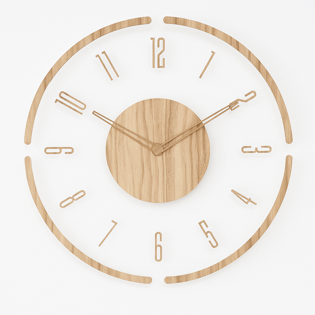 NORDIC CLOCK – Horloge murale silencieuse en bois au design minimaliste