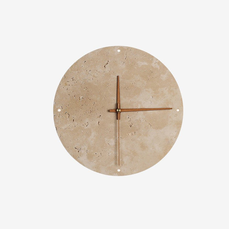Horloge murale ronde en pierre naturelle