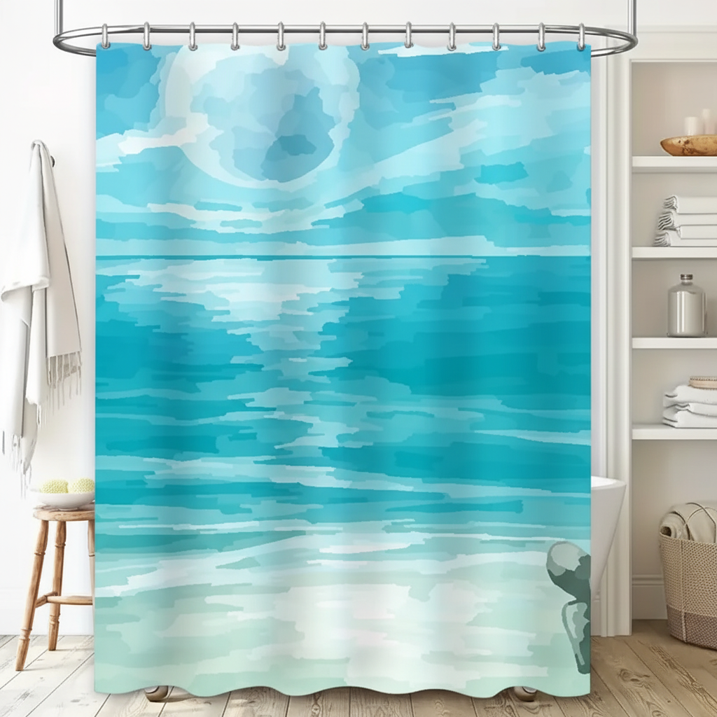 Tissu de rideau de douche imperméable - SeaBlur