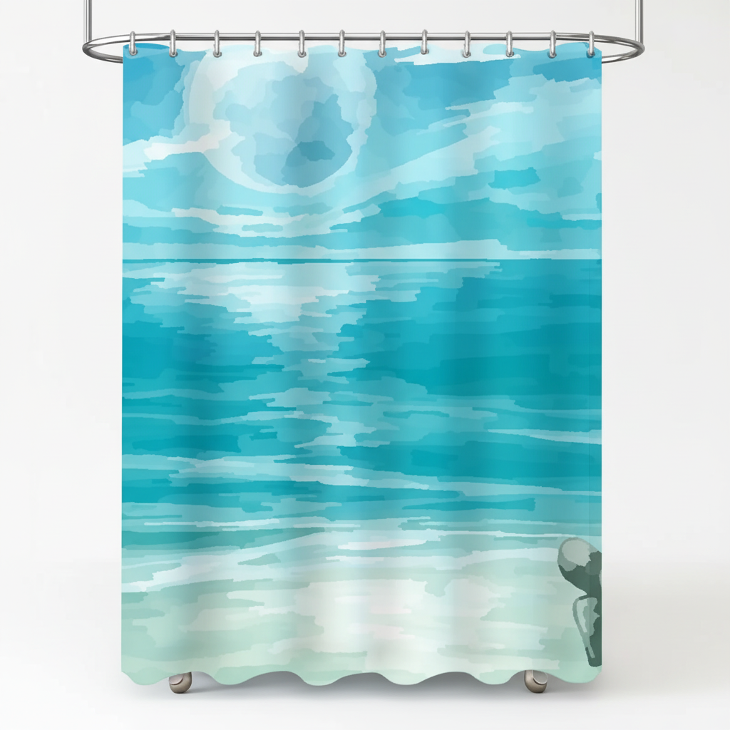 Tissu de rideau de douche imperméable - SeaBlur