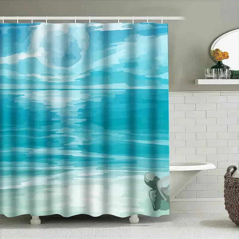 Tissu de rideau de douche imperméable - SeaBlur