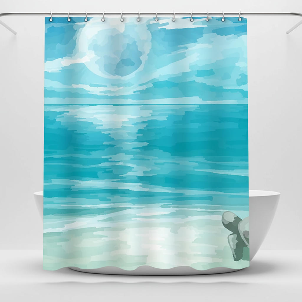 Tissu de rideau de douche imperméable - SeaBlur