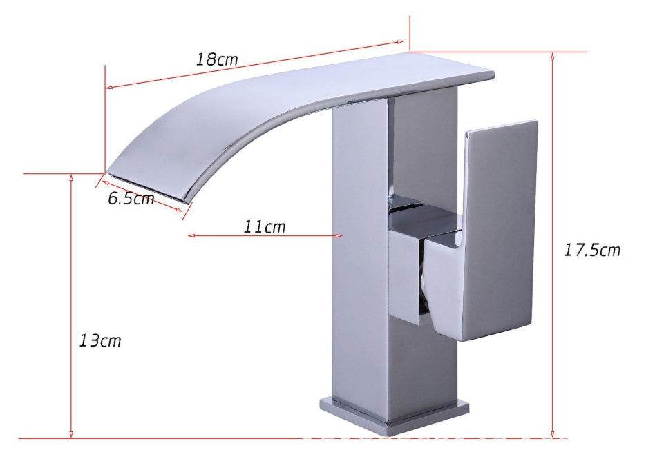 Robinet cascade élégant – Robinet de salle de bain avec un écoulement d'eau luxueux