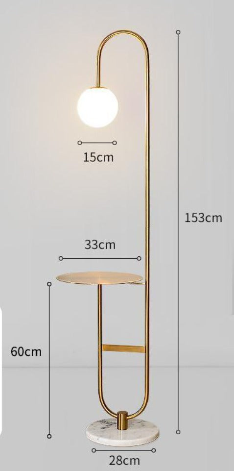 Lampe sur pied moderne avec table d'appoint intégrée