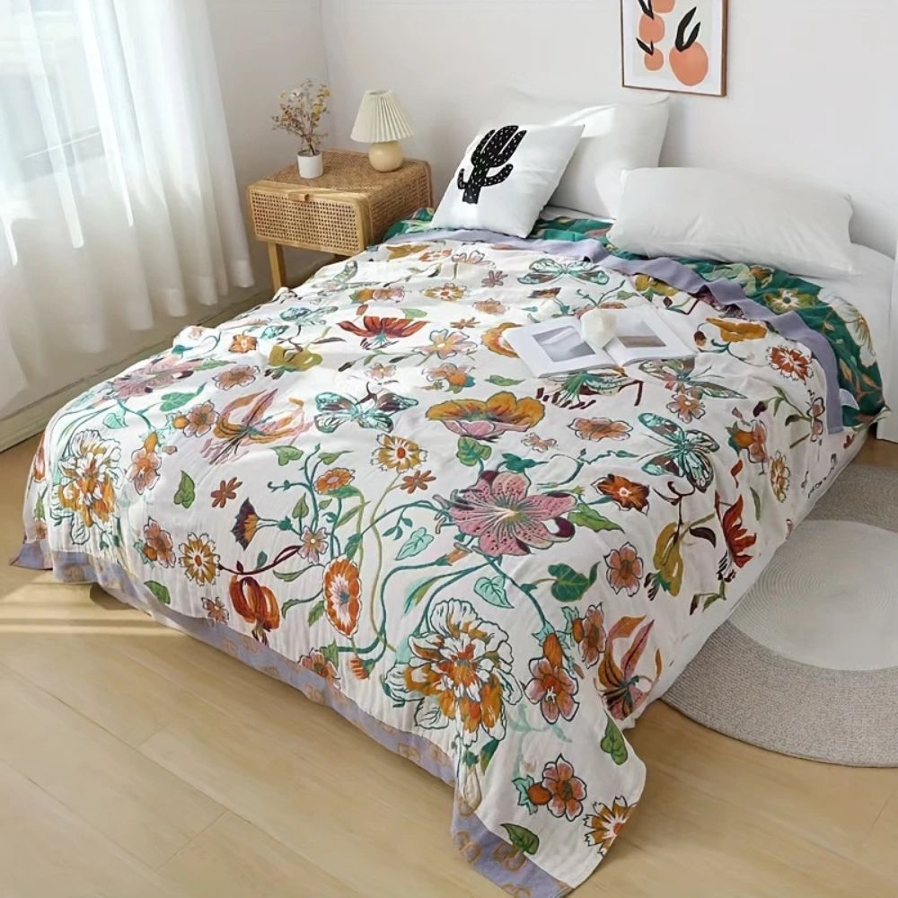Couverture en Coton Wildflower Botanical Reverie