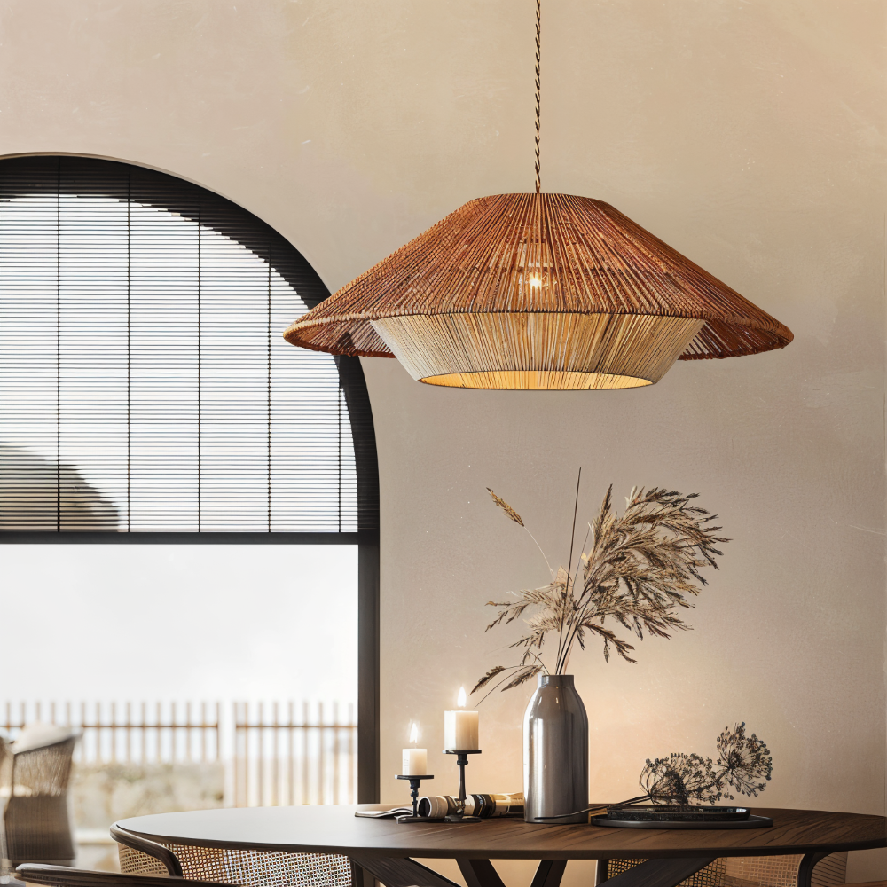SakuraZen Suspension – Lampe à Pendre Inspirée du Japon en Style Wabi-Sabi