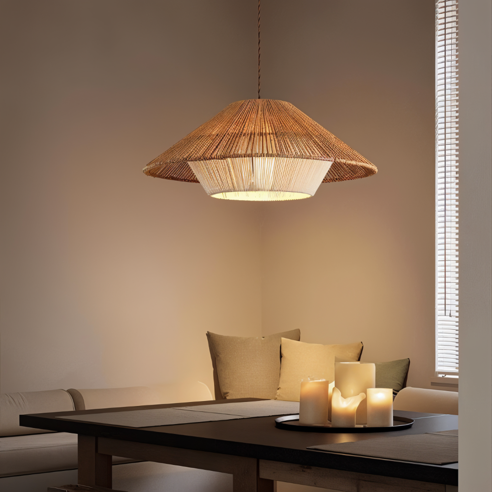 SakuraZen Suspension – Lampe à Pendre Inspirée du Japon en Style Wabi-Sabi