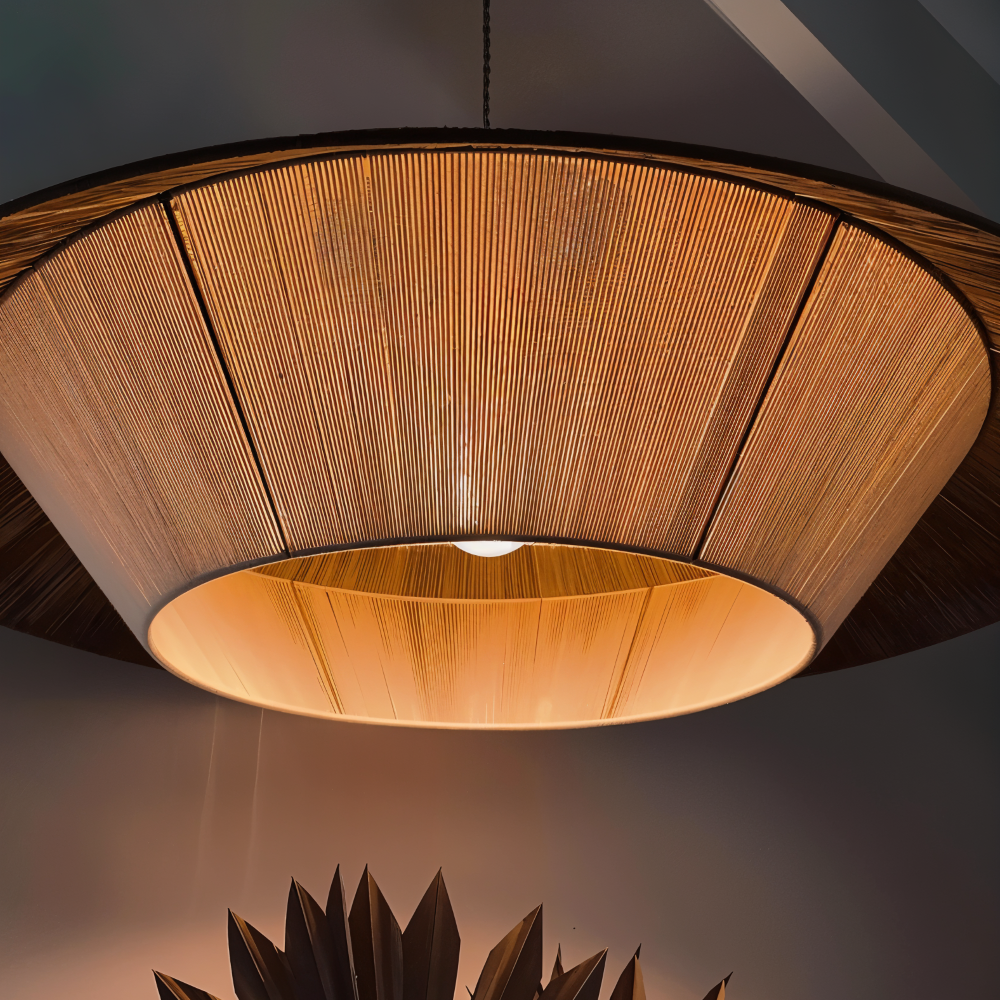 SakuraZen Suspension – Lampe à Pendre Inspirée du Japon en Style Wabi-Sabi
