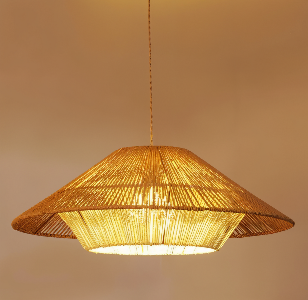 SakuraZen Suspension – Lampe à Pendre Inspirée du Japon en Style Wabi-Sabi