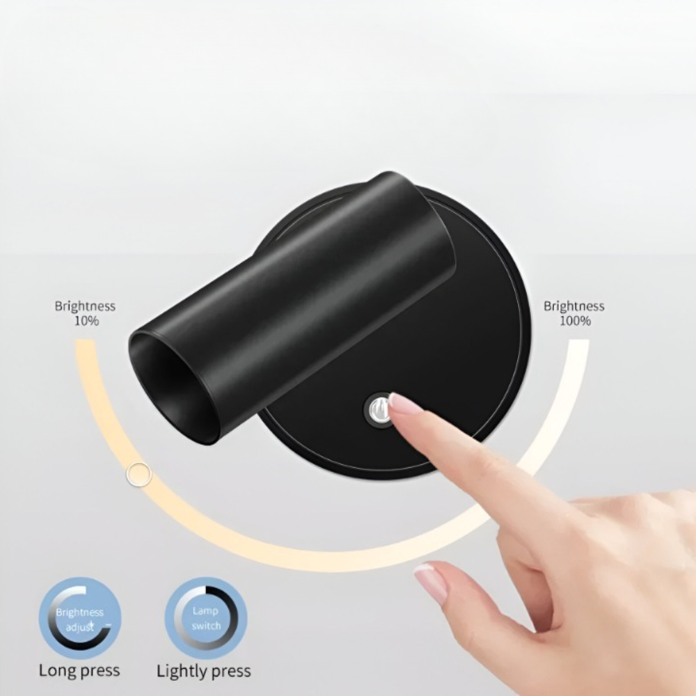 Lampe de Chevet Sans Fil Rechargeable à Trois Couleurs - Lampe Murale Magnétique Polyvalente