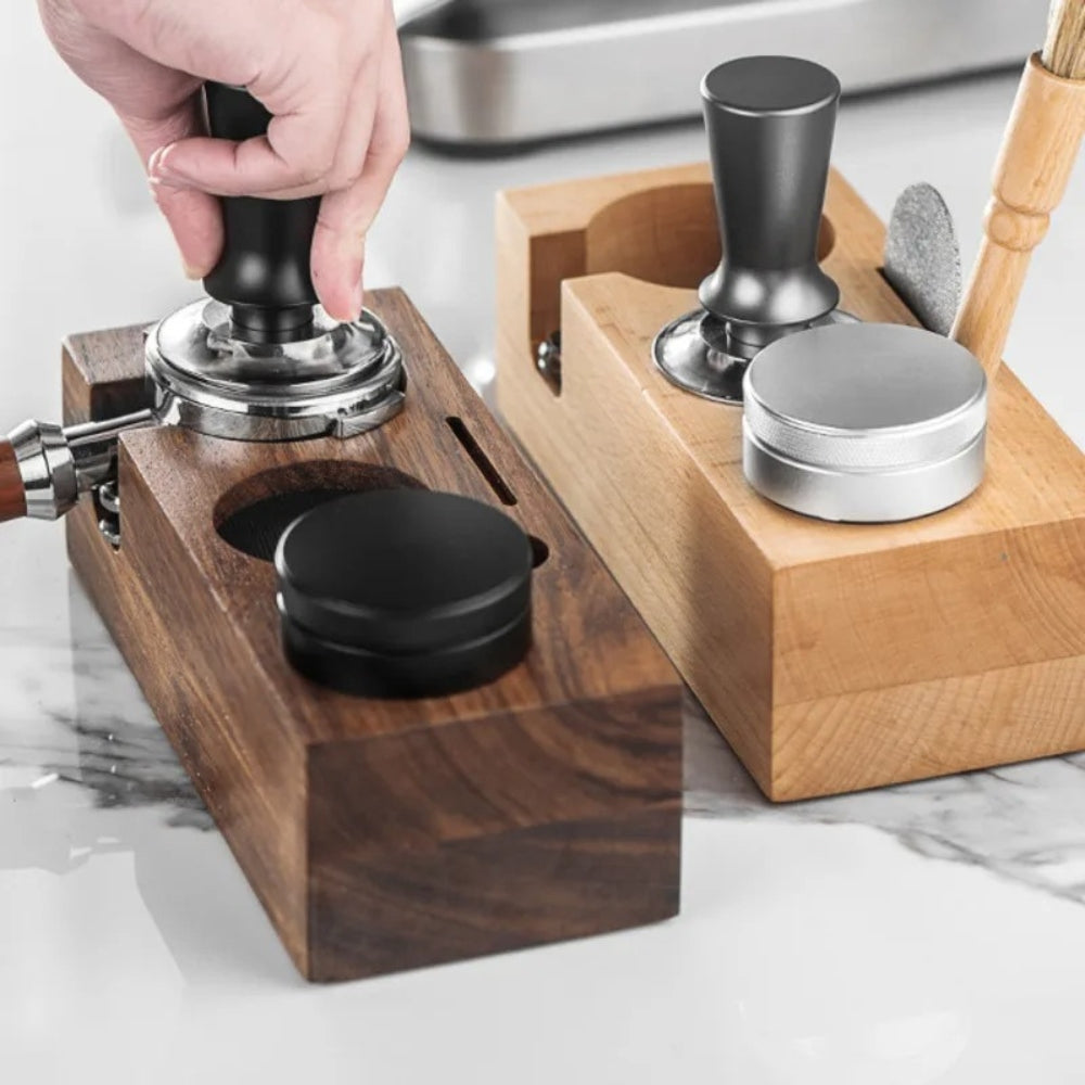 Station de tamper rectangulaire en bois