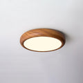 Lampe de plafond ronde avec effet de veines de bois