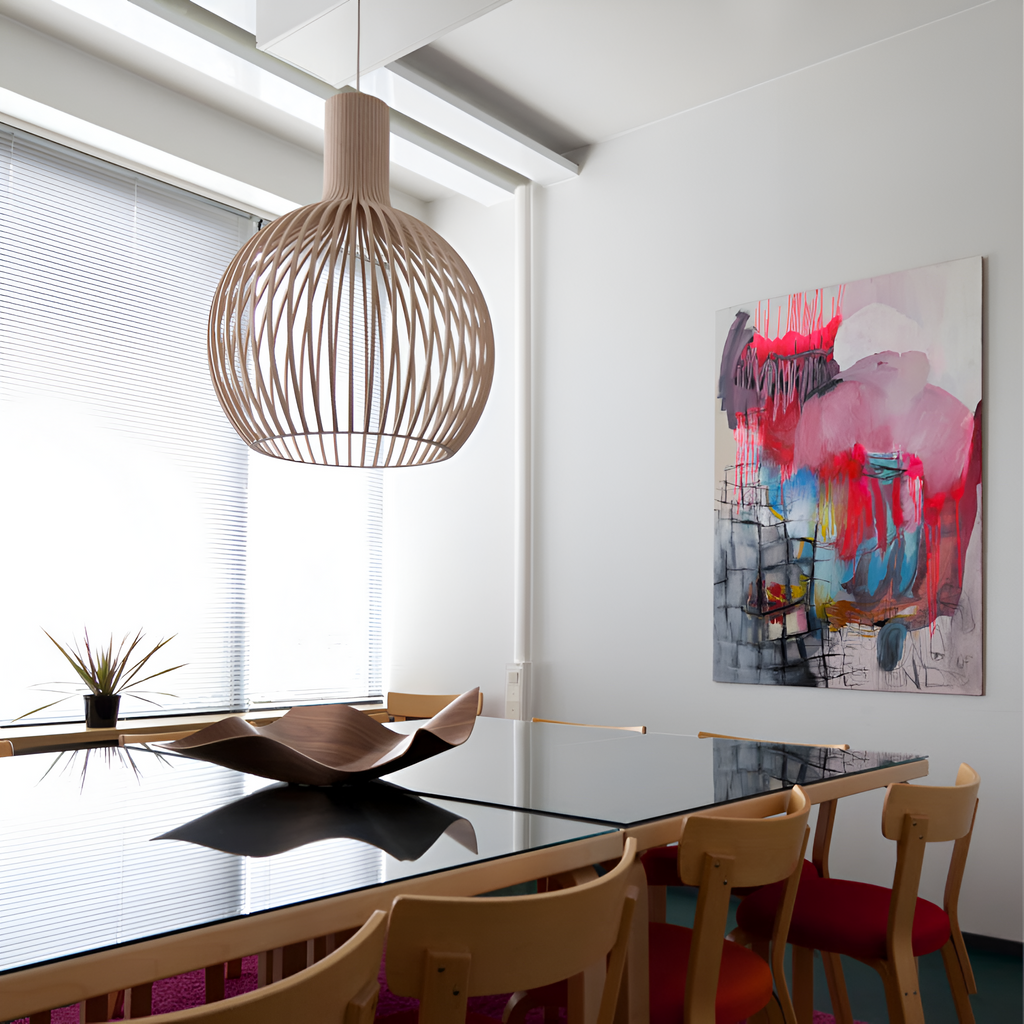 Lampe Suspendue Nordic Wood – Lampe Vintage en Bois avec Design Rustique pour le Salon