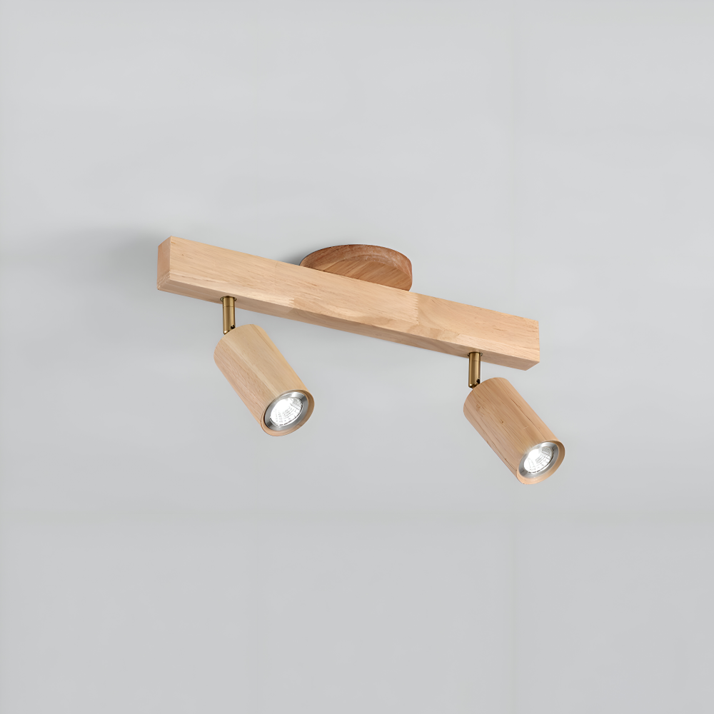 NordBeam – Spot de Plafond Réglable en Bois et Métal avec Éclairage LED