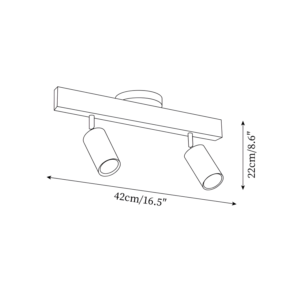 NordBeam – Spot de Plafond Réglable en Bois et Métal avec Éclairage LED