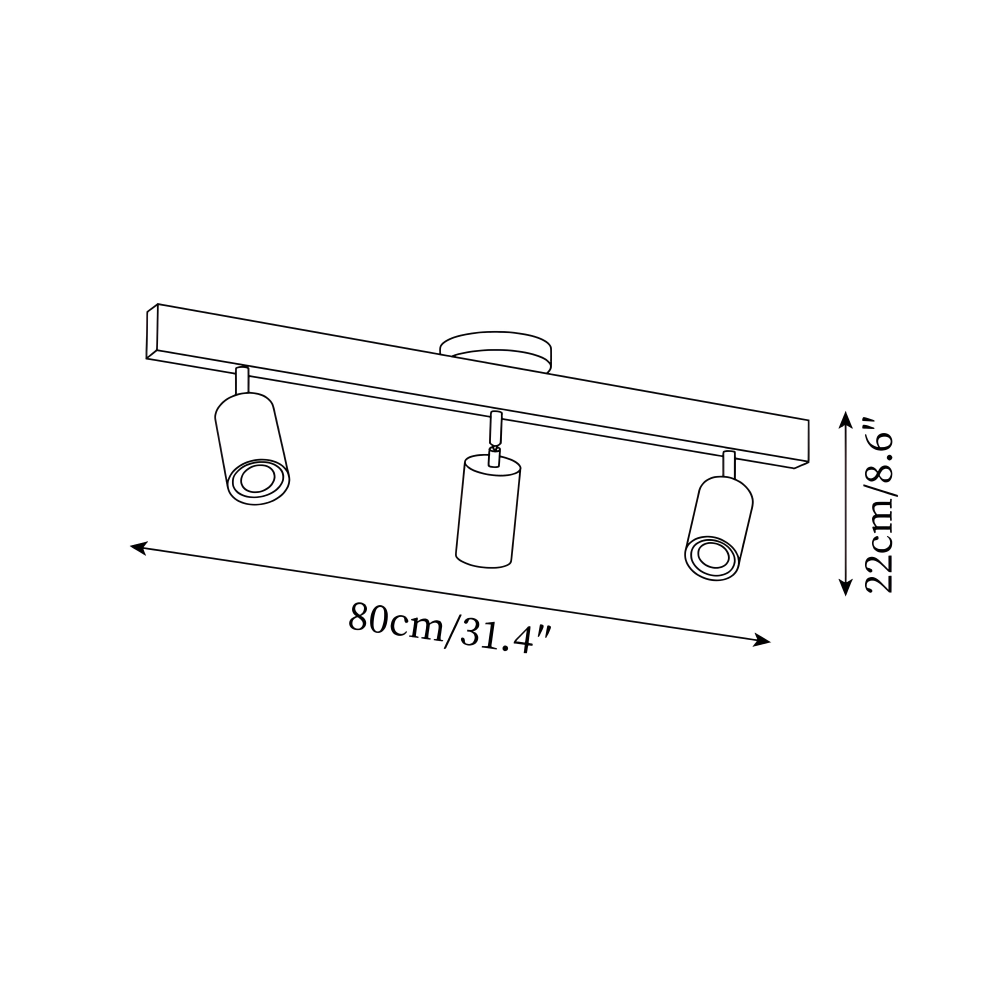 NordBeam – Spot de Plafond Réglable en Bois et Métal avec Éclairage LED