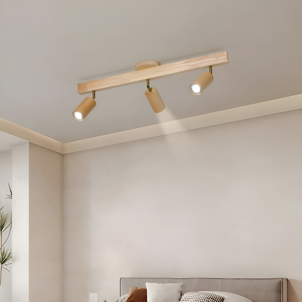 NordBeam – Spot de Plafond Réglable en Bois et Métal avec Éclairage LED