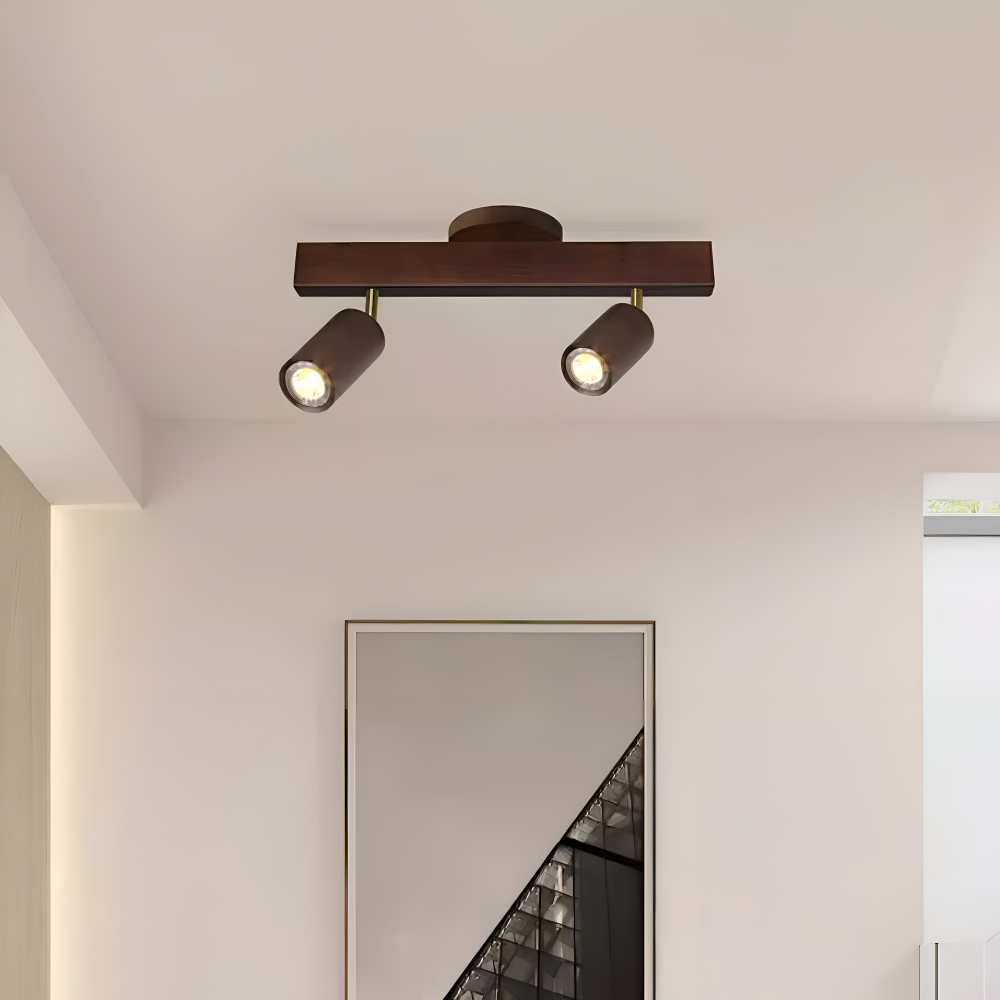 NordBeam – Spot de Plafond Réglable en Bois et Métal avec Éclairage LED