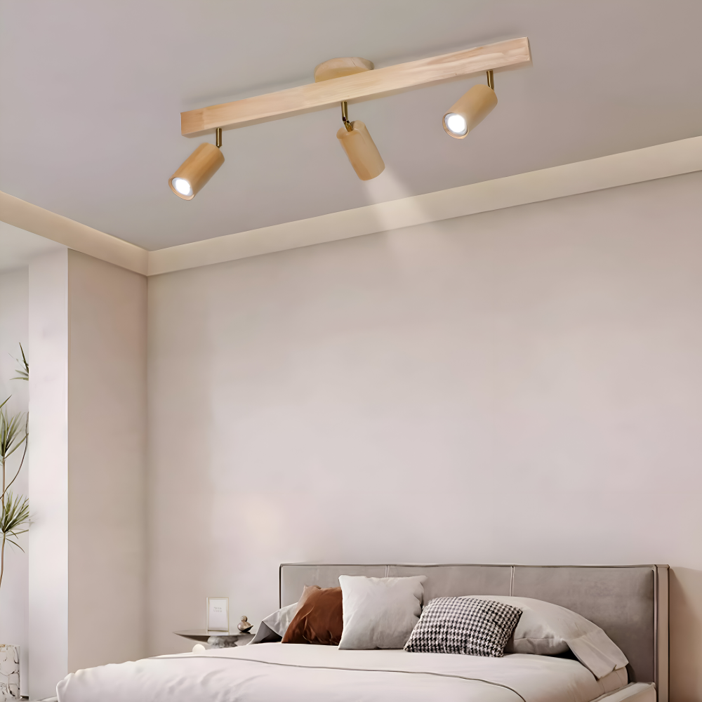 NordBeam – Spot de Plafond Réglable en Bois et Métal avec Éclairage LED