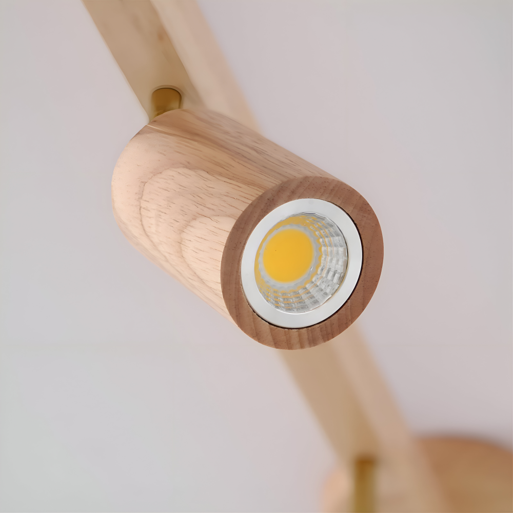 NordBeam – Spot de Plafond Réglable en Bois et Métal avec Éclairage LED