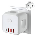 Multiprise en forme de cube | Prise multiple | Protection contre les surcharges avec interrupteur On/Off | PowerCube