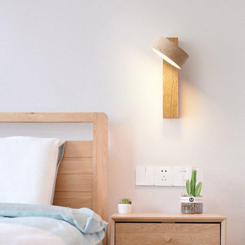 Lampe Murale en Travertin de Couleur Ivoire