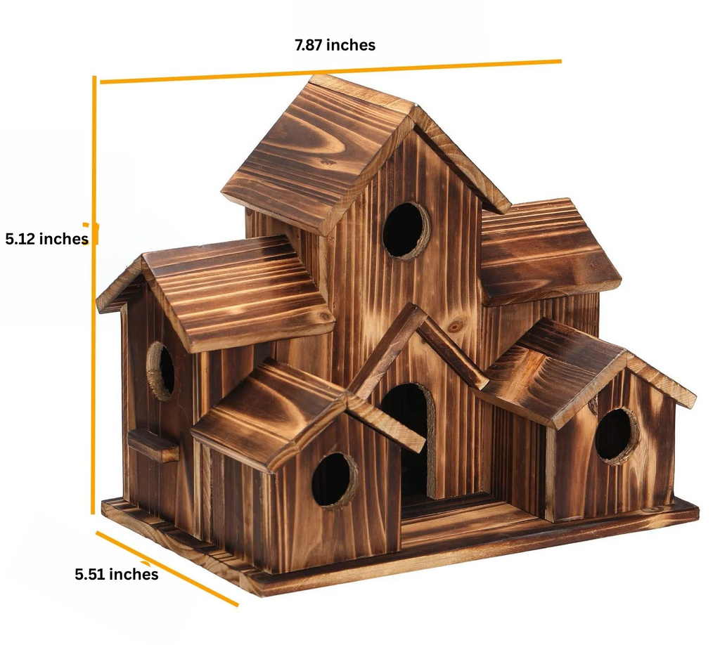 Skanto | Maison à oiseaux en bois fait main avec 6 trous