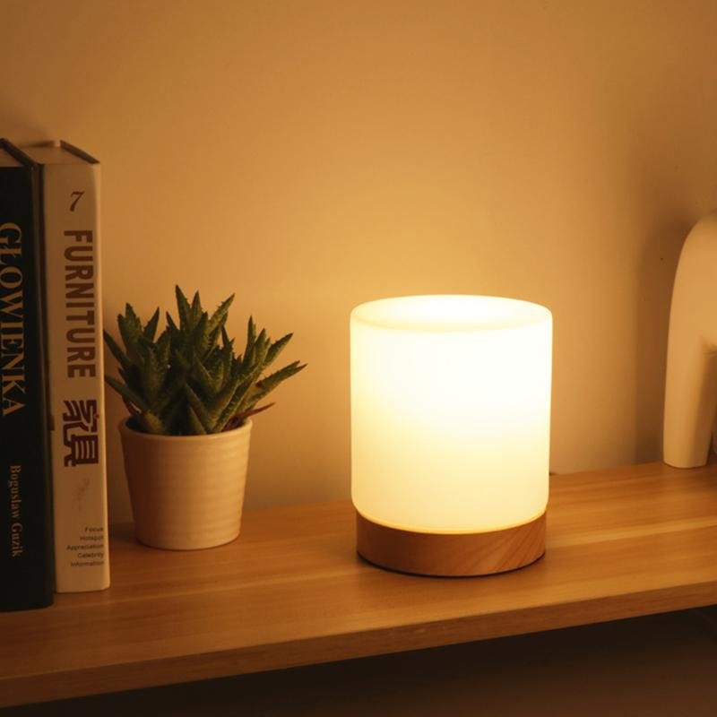LumaTouch Mini – Élégante lampe de table en verre avec fonction tactile et éclairage à 360°