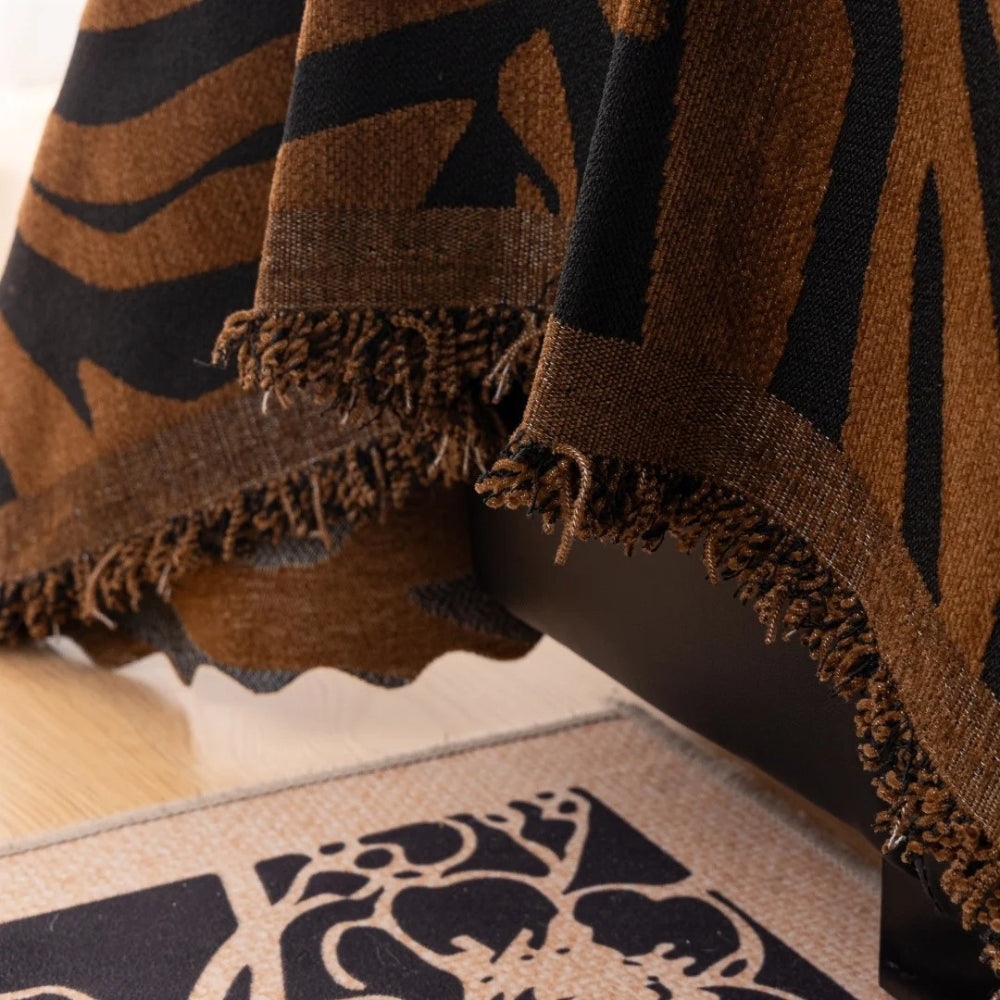 Housse de canapé géométrique en chenille zèbre Zentara