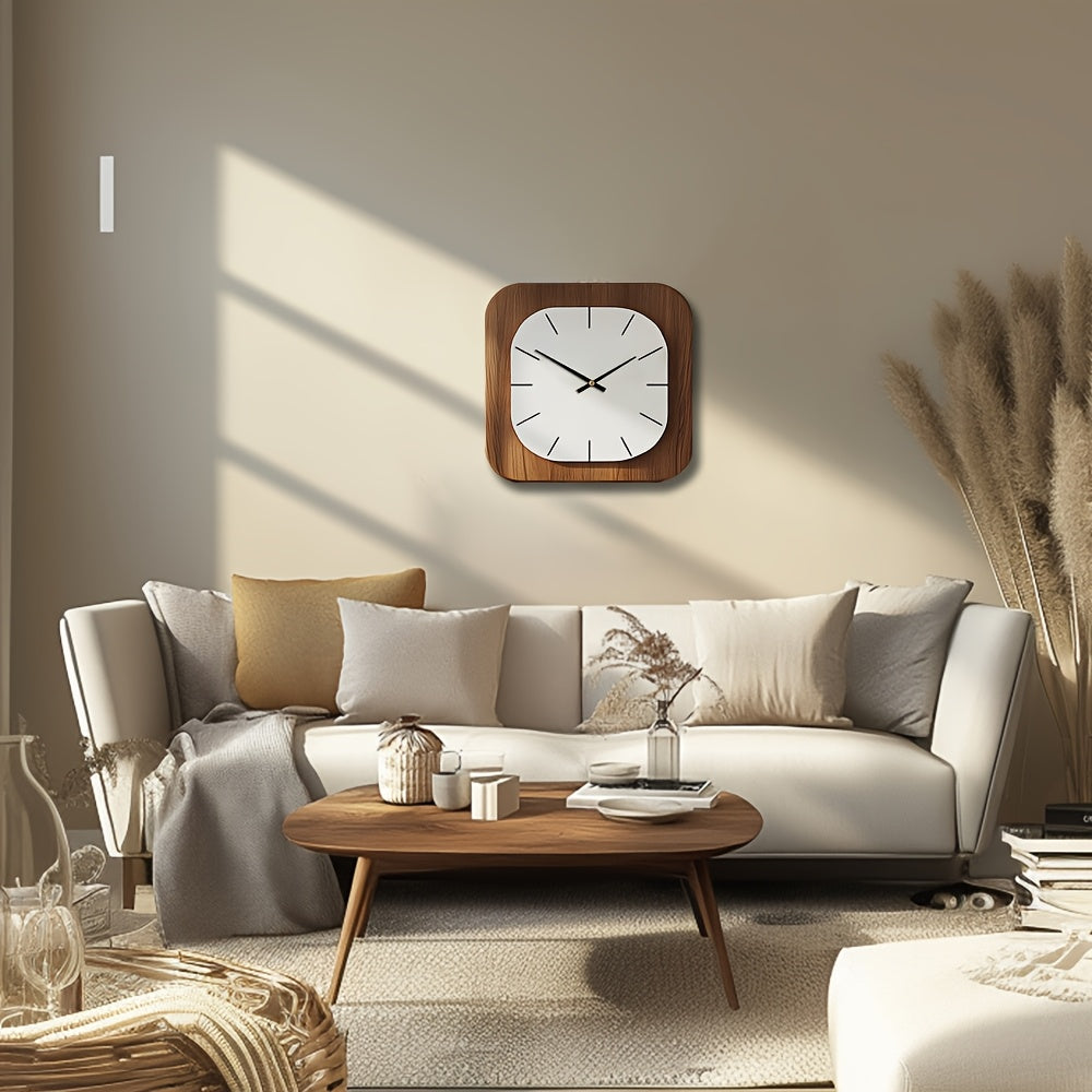 ART SQUAREWOOD – Horloge Murale en Bois Décorative