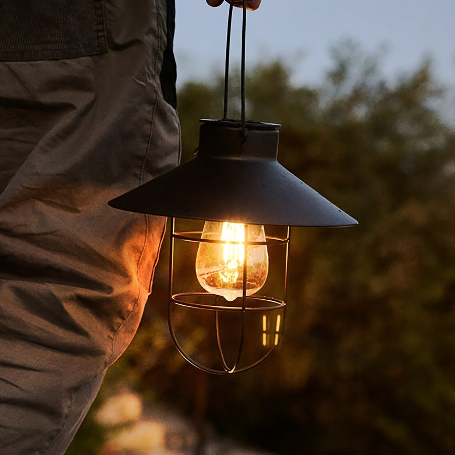 Ensemble de 2 Lanternes Solaires Rétro – Lampes Suspendues Vintage pour Jardin et Balcon