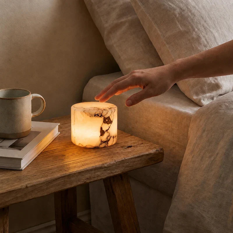 Lampe de table en marbre rechargeable avec toucher