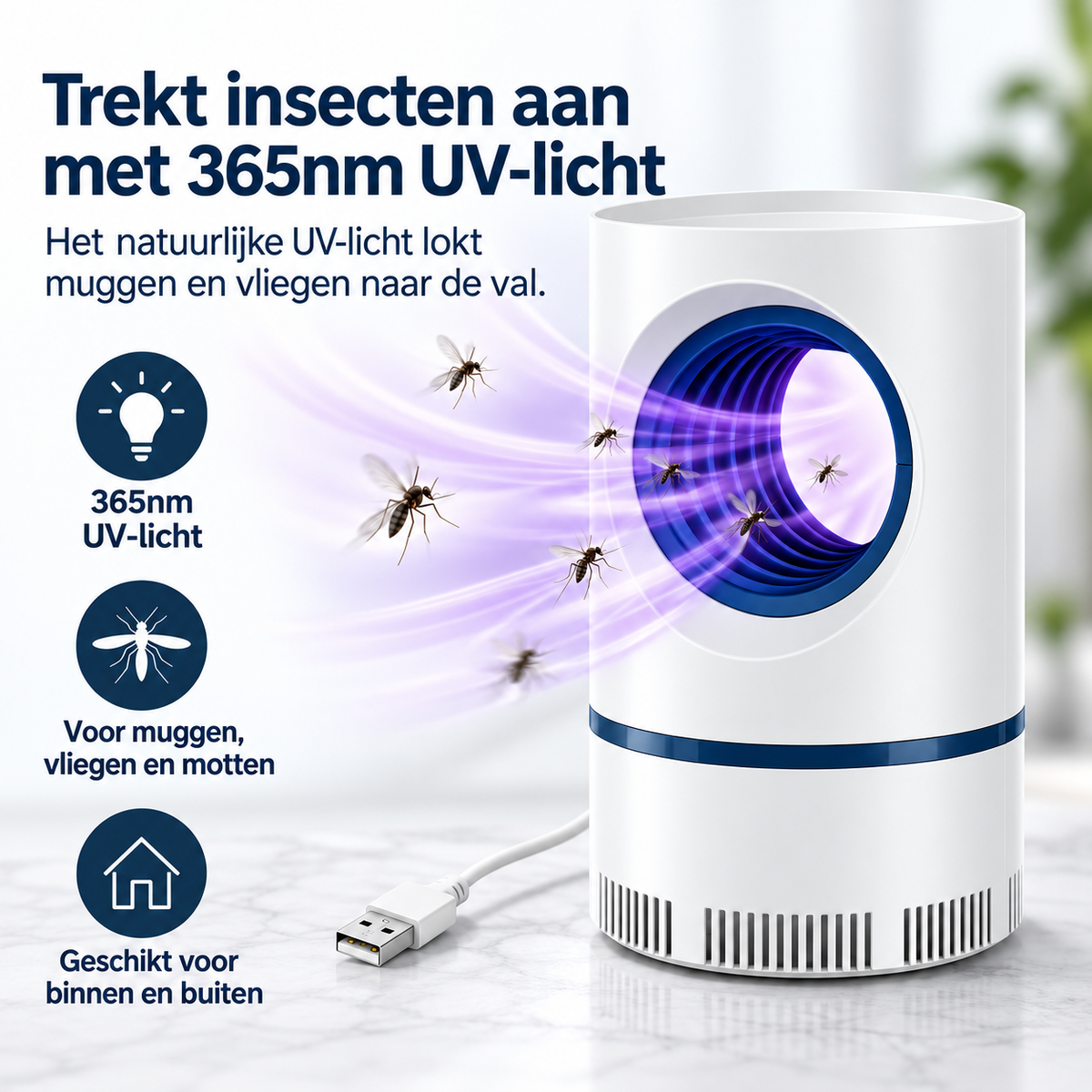 Piège à moustiques LED bionique avec puissance d'aspiration élevée