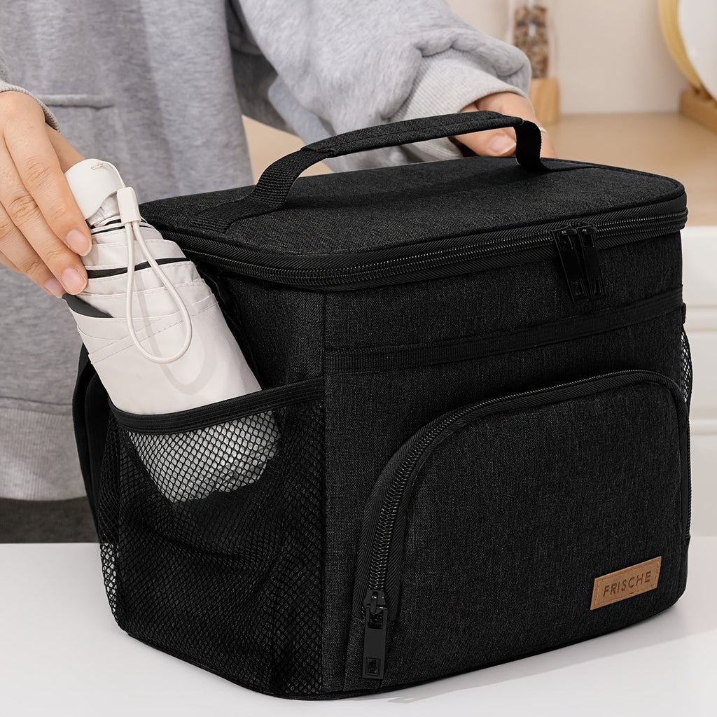 THERMOVIA - Grand Sac à Lunch Isolé avec Fermeture Éclair et Bandoulière Ajustable