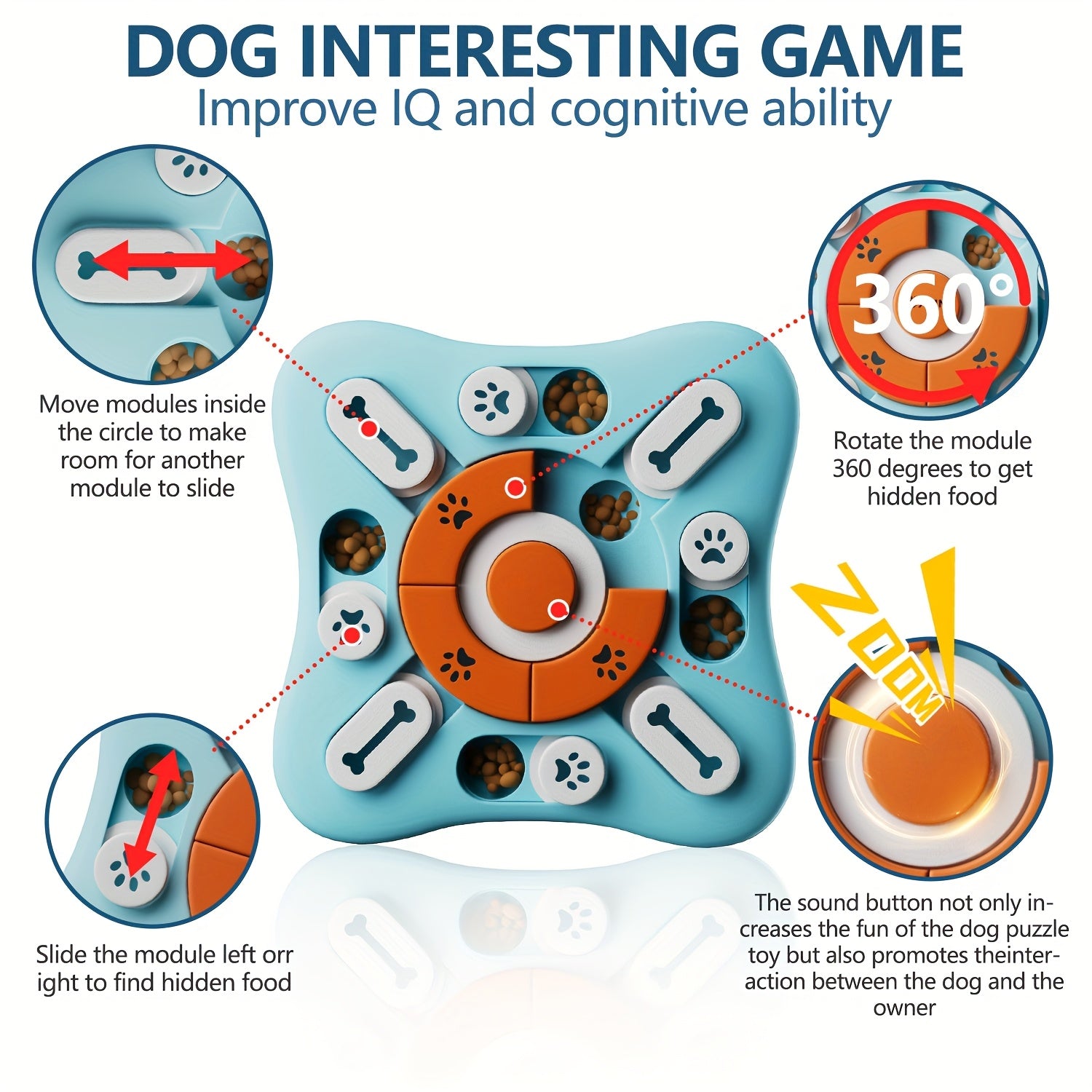 BRAINFETCH PUZZLE – Distributeur de nourriture interactif IQ pour chiens
