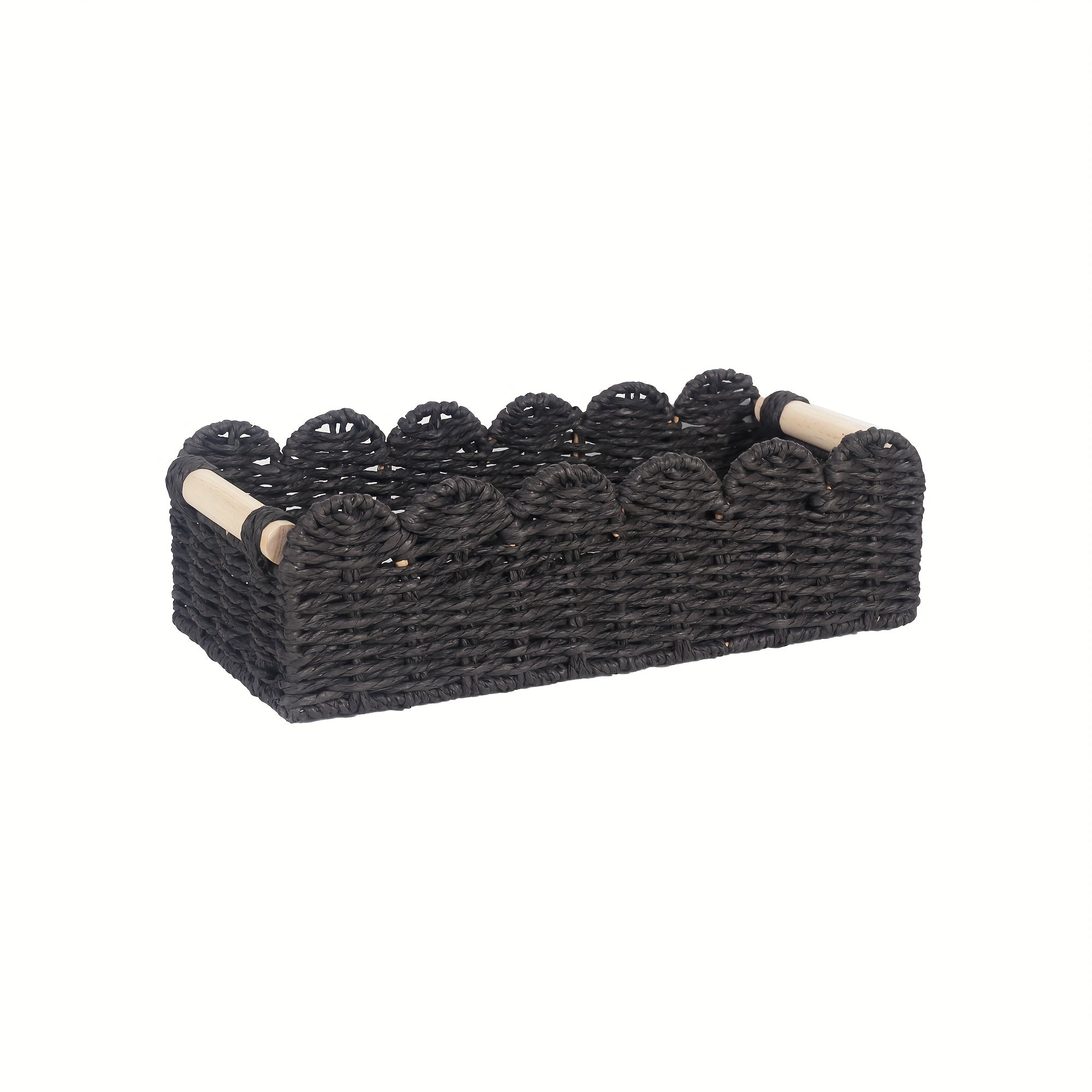 Panier de Rangement Tissé Boho avec Bord en Éventail – Décoratif et Pratique pour Tout Intérieur