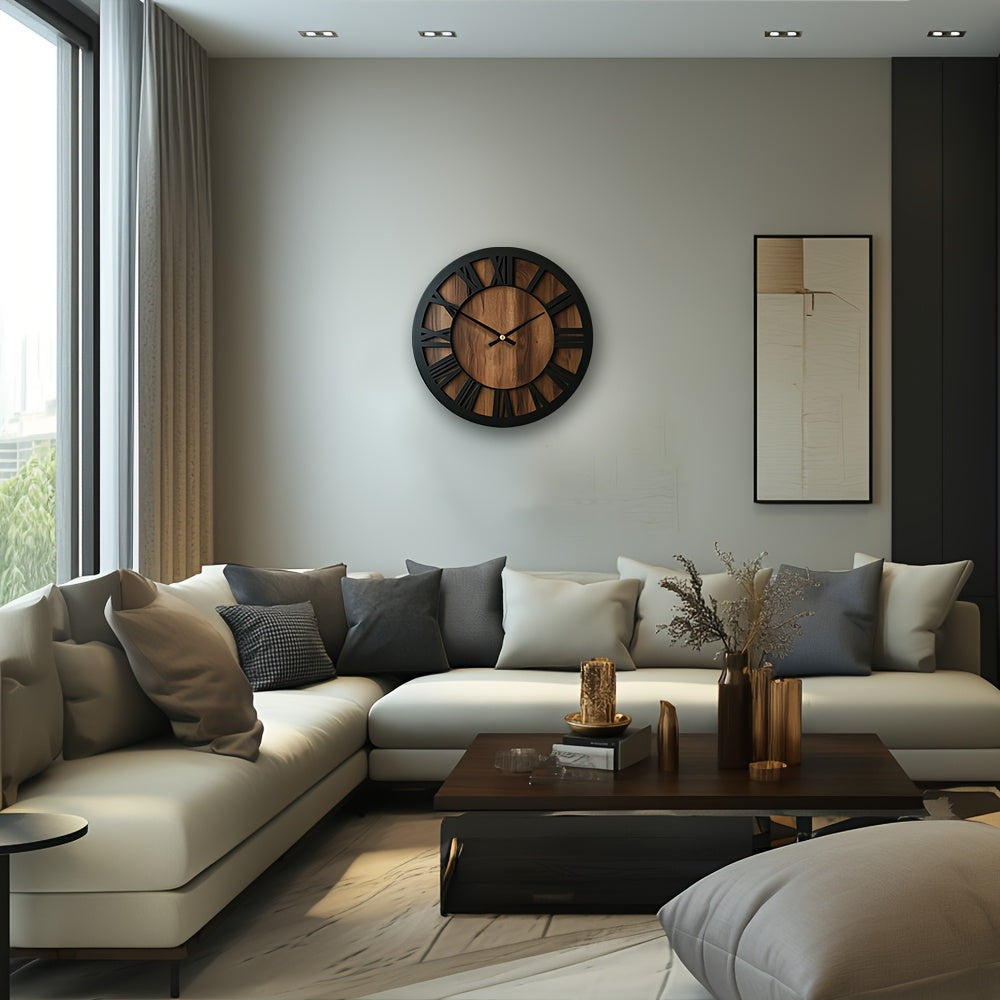 HORLOGE MURALE RONDE SILENCIEUSE EN BOIS – Woodora Art